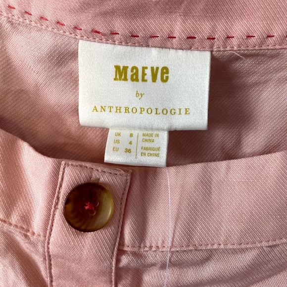 NWT Anthropologie Maeve Alanis Belted Button Top Shirt Blouse Women's Size 4 - Picture 9 of 16